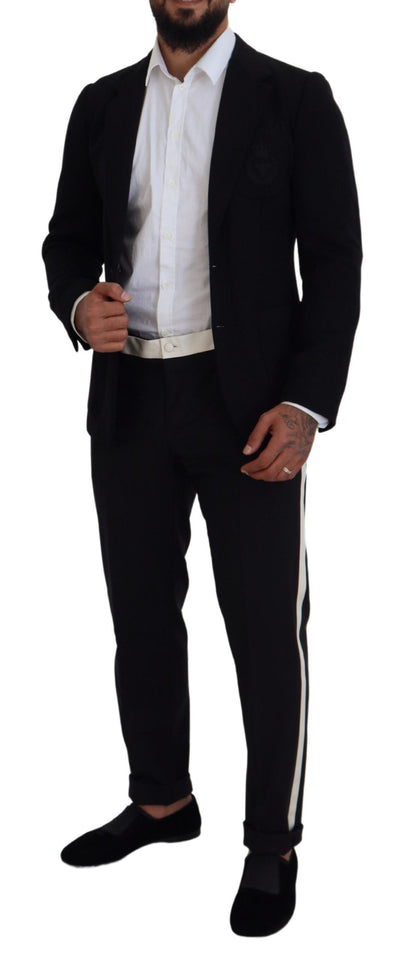 Blazer de lana negra Dolce & Gabbana Crown de corte entallado