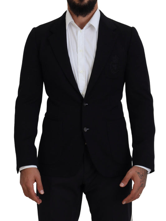 Blazer de lana negra Dolce & Gabbana Crown de corte entallado