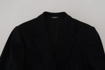 Blazer de lana negra Dolce & Gabbana Crown de corte entallado