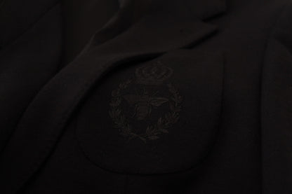 Blazer de lana negra Dolce & Gabbana Crown de corte entallado