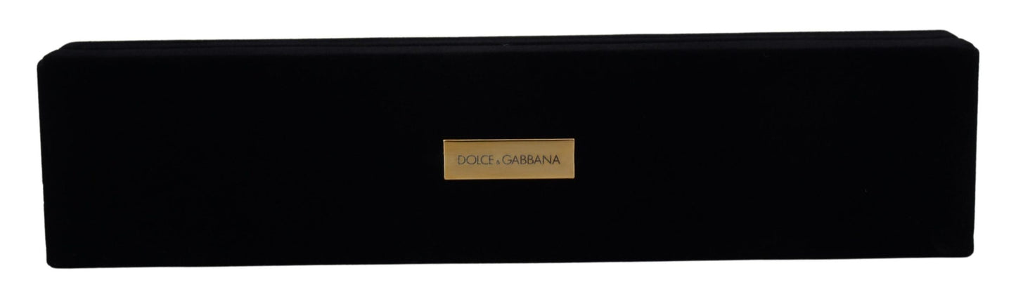 Caja de joyería/pulsera Dolce & Gabbana de terciopelo negro con placa de logotipo