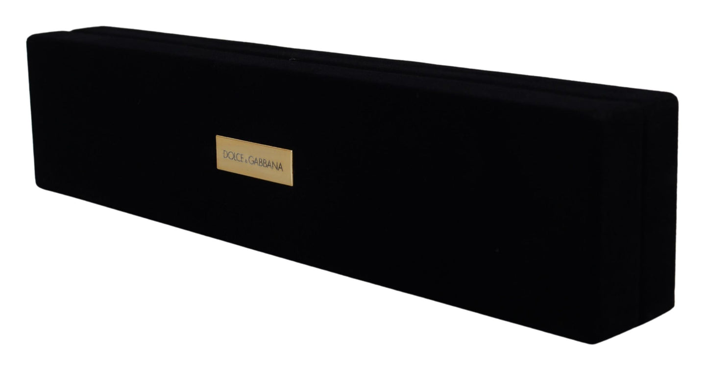 Caja de joyería/pulsera Dolce & Gabbana de terciopelo negro con placa de logotipo