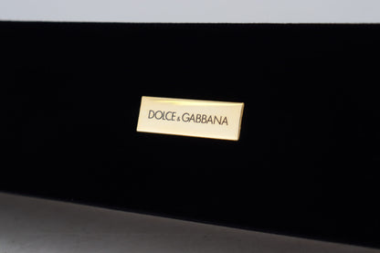 Caja de joyería/pulsera Dolce & Gabbana de terciopelo negro con placa de logotipo