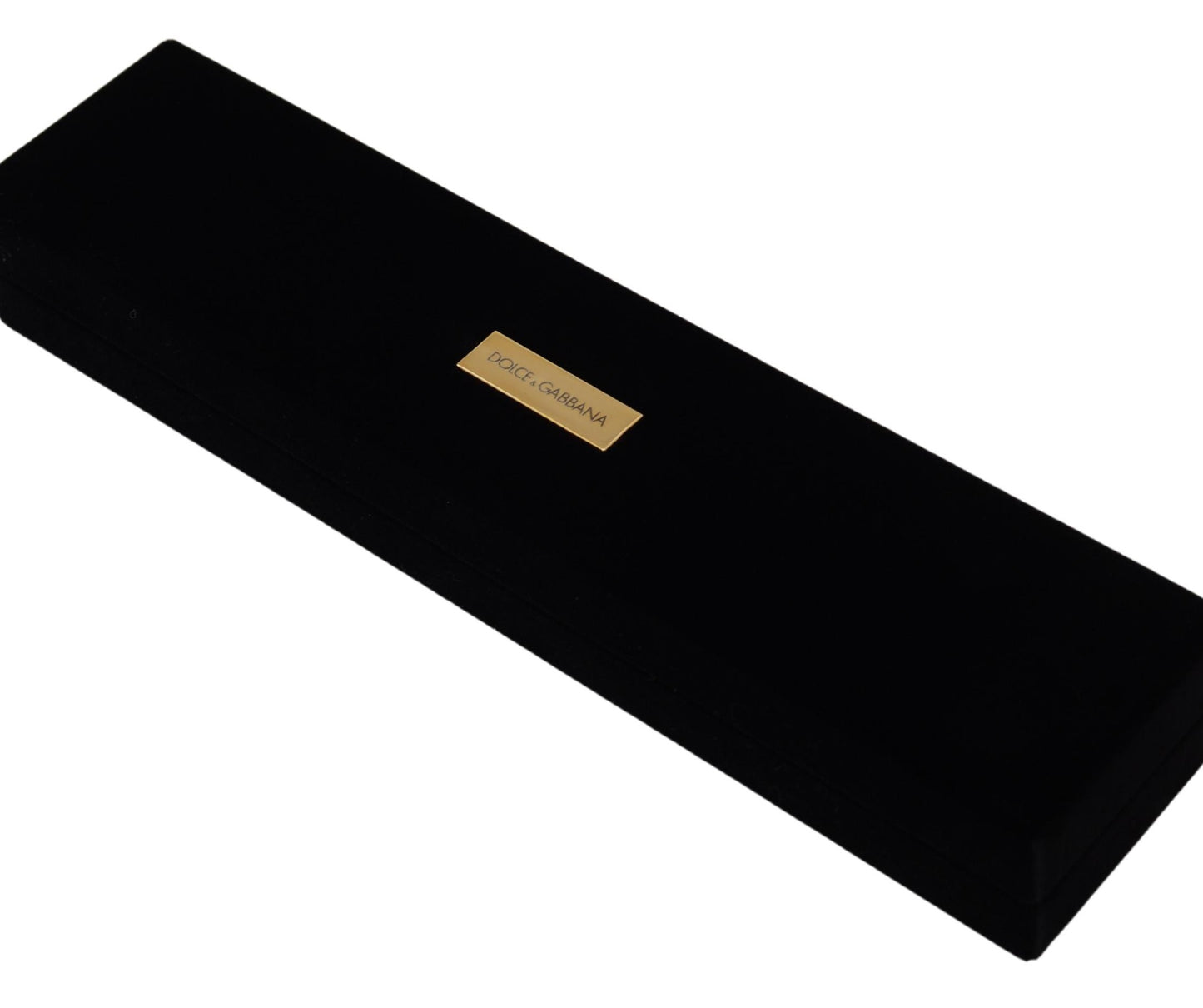 Caja de joyería/pulsera Dolce & Gabbana de terciopelo negro con placa de logotipo