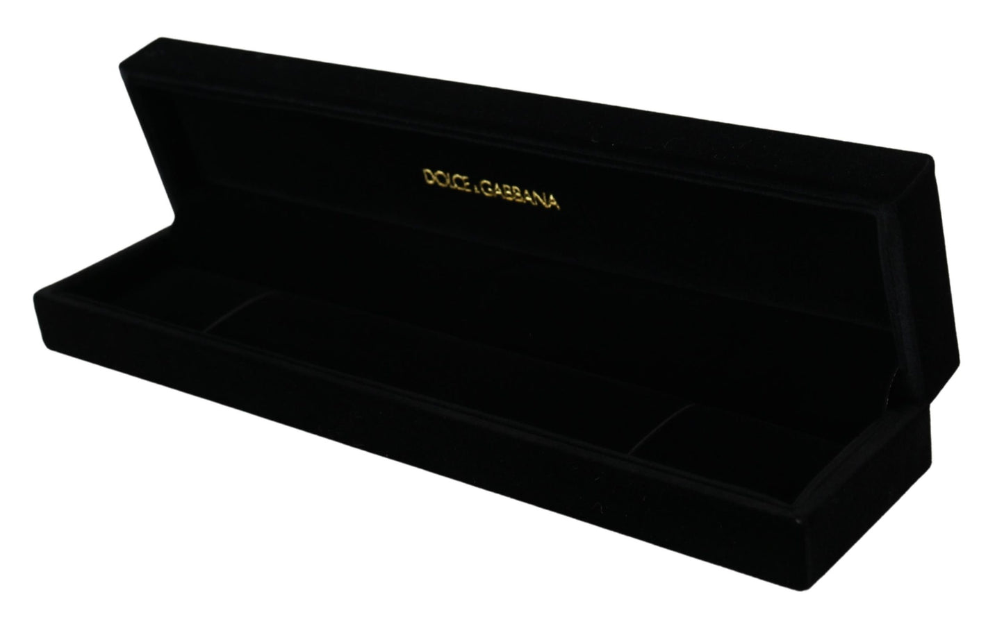 Caja de joyería/pulsera Dolce & Gabbana de terciopelo negro con placa de logotipo