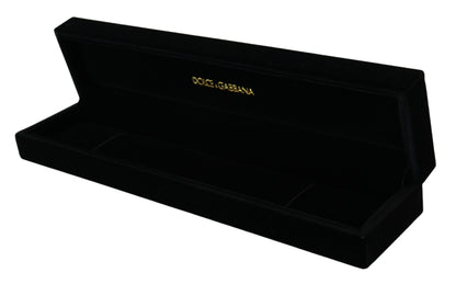 Caja de joyería/pulsera Dolce & Gabbana de terciopelo negro con placa de logotipo