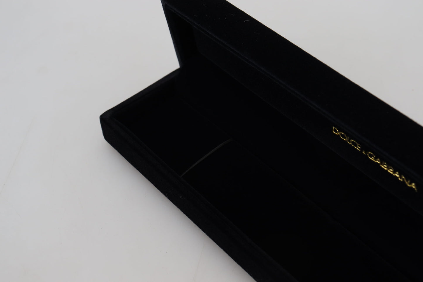 Caja de joyería/pulsera Dolce & Gabbana de terciopelo negro con placa de logotipo