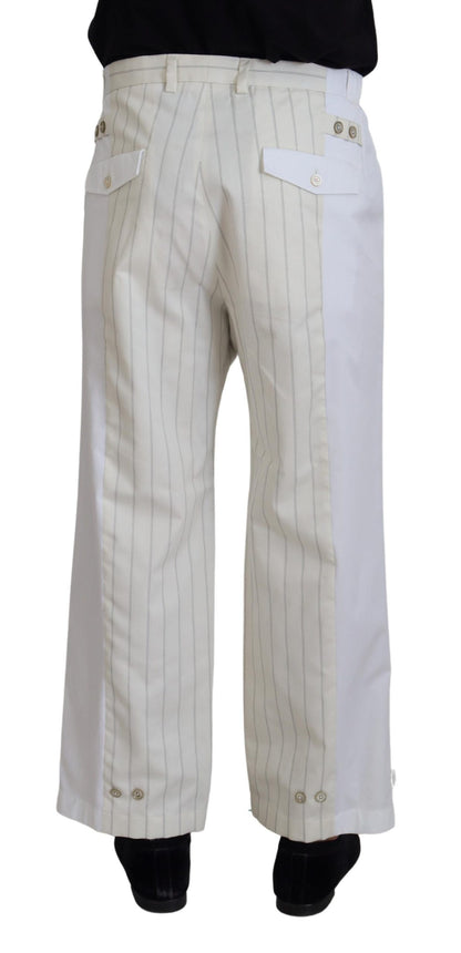 Pantalones de vestir a rayas de algodón blanco de Dolce & Gabbana