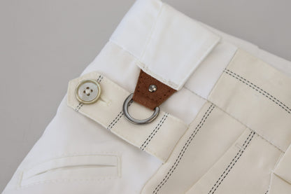 Pantalones de vestir a rayas de algodón blanco de Dolce & Gabbana