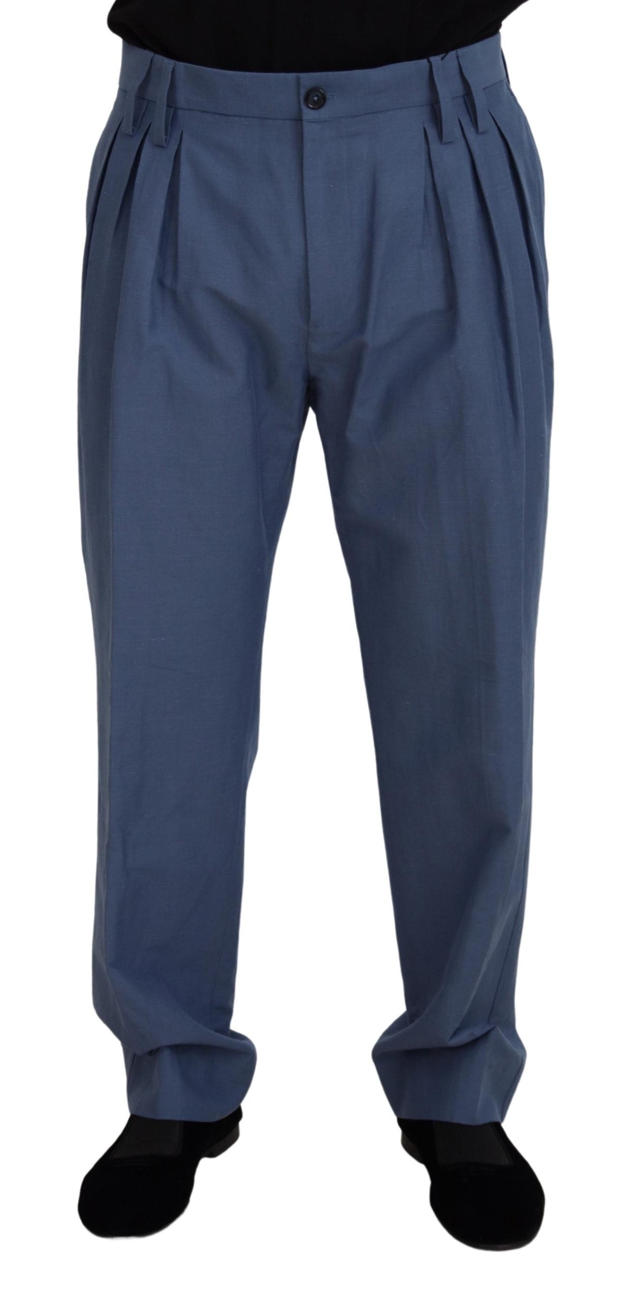 Pantalones de vestir chinos de lino azul para hombre de Dolce & Gabbana