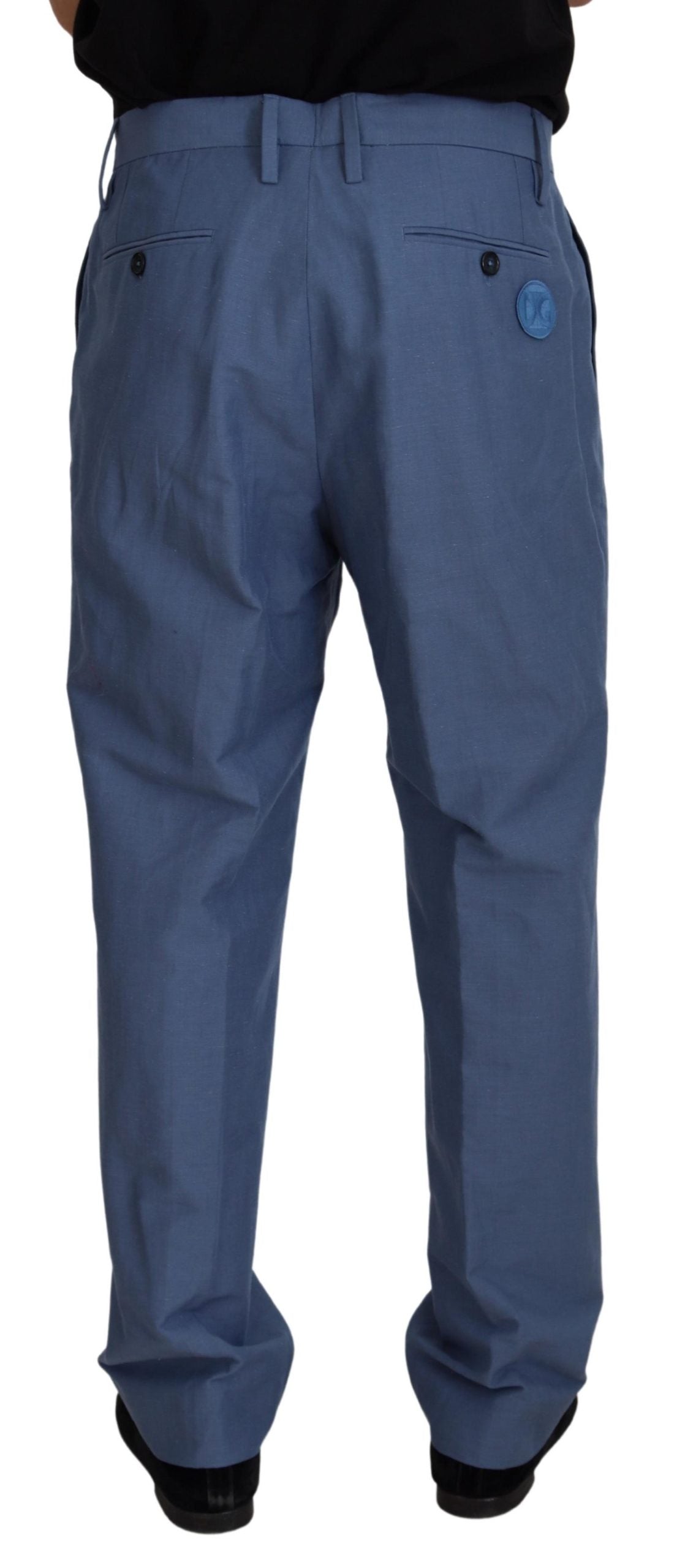 Pantalones de vestir chinos de lino azul para hombre de Dolce & Gabbana