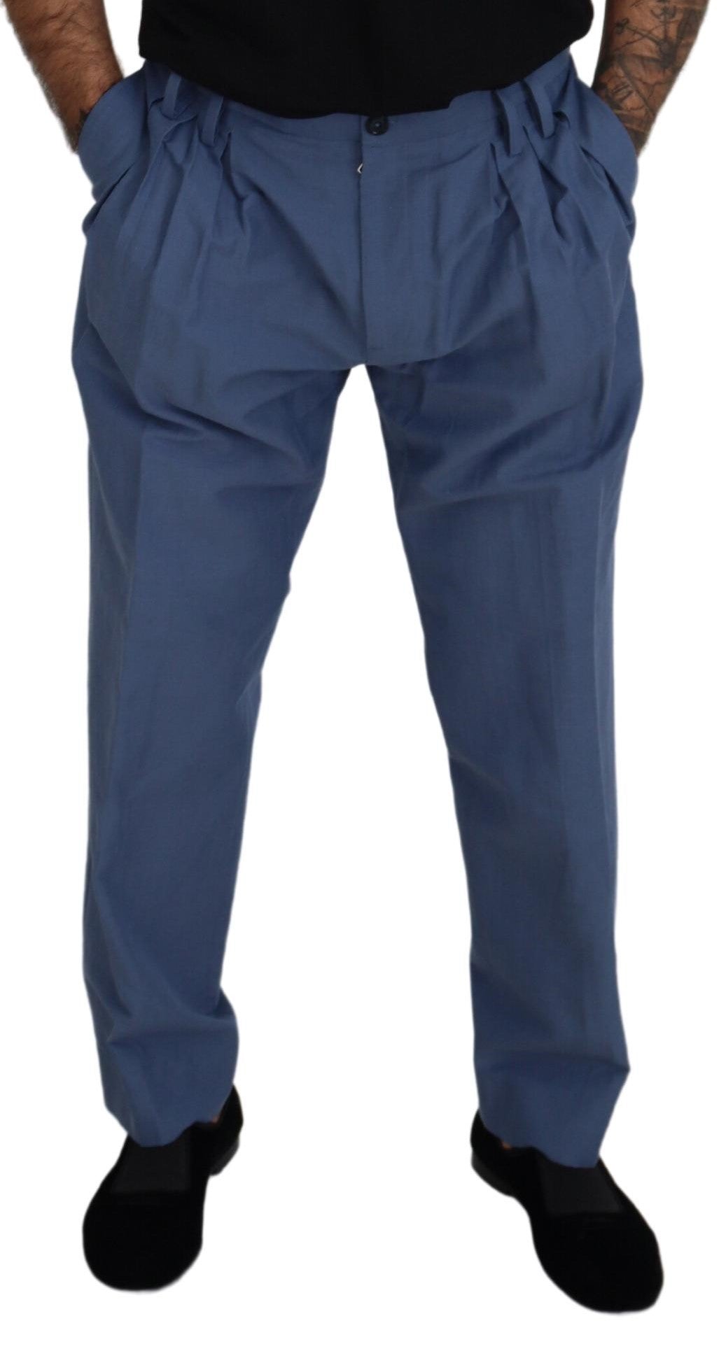 Pantalones de vestir chinos de lino azul para hombre de Dolce & Gabbana