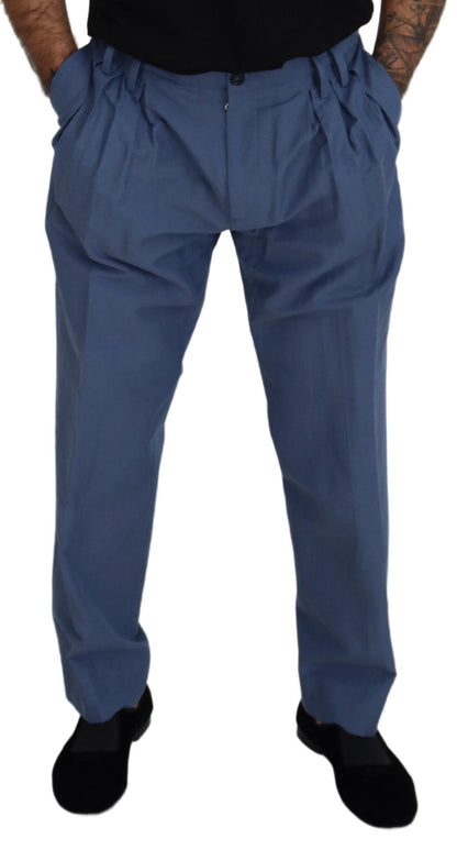 Pantalones de vestir chinos de lino azul para hombre de Dolce & Gabbana