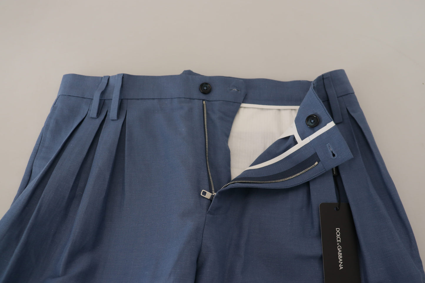 Pantalones de vestir chinos de lino azul para hombre de Dolce & Gabbana