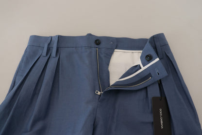 Pantalones de vestir chinos de lino azul para hombre de Dolce & Gabbana