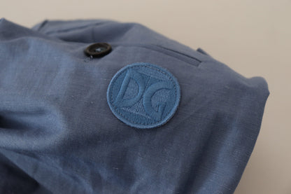 Pantalones de vestir chinos de lino azul para hombre de Dolce & Gabbana
