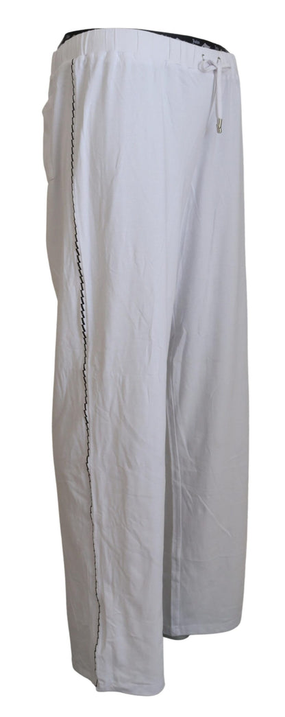 Pantalones holgados de algodón blanco con logo para hombre John Galliano