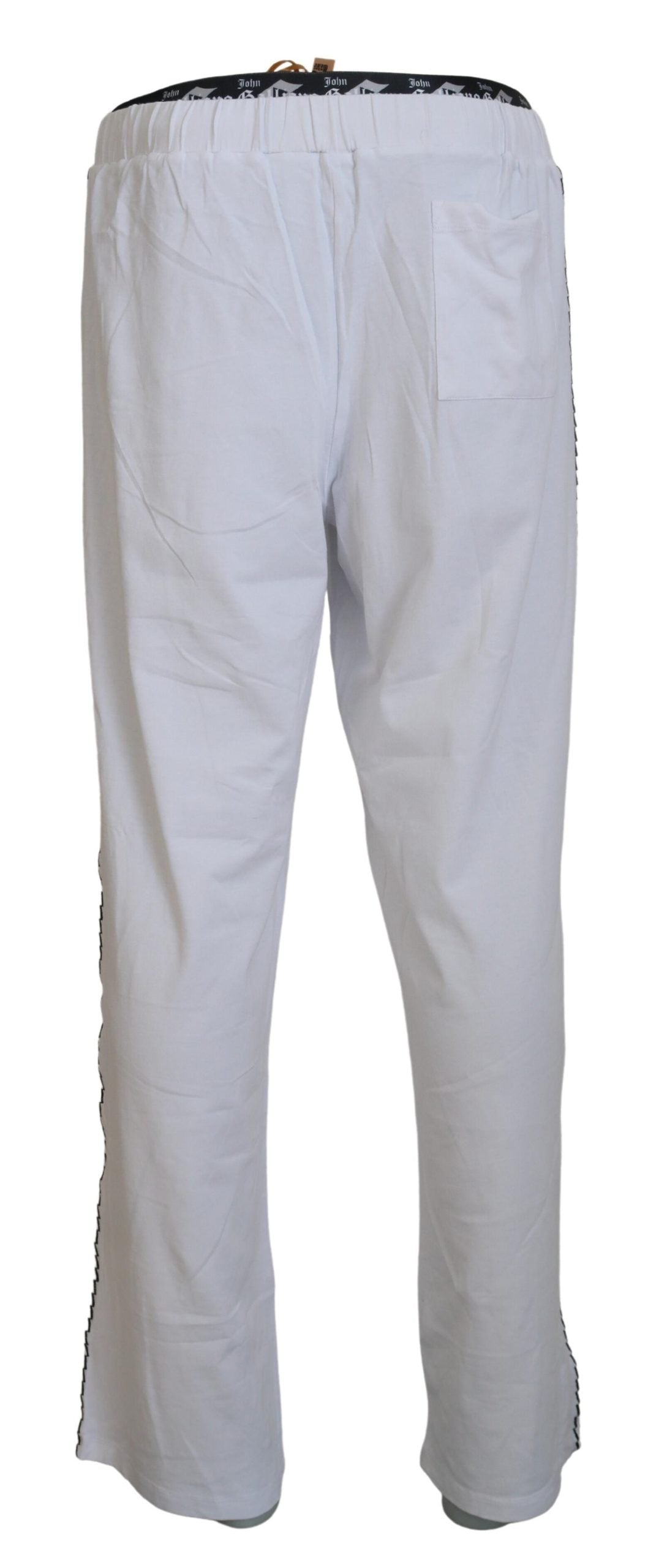 Pantalones holgados de algodón blanco con logo para hombre John Galliano