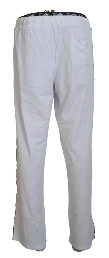Pantalones holgados de algodón blanco con logo para hombre John Galliano