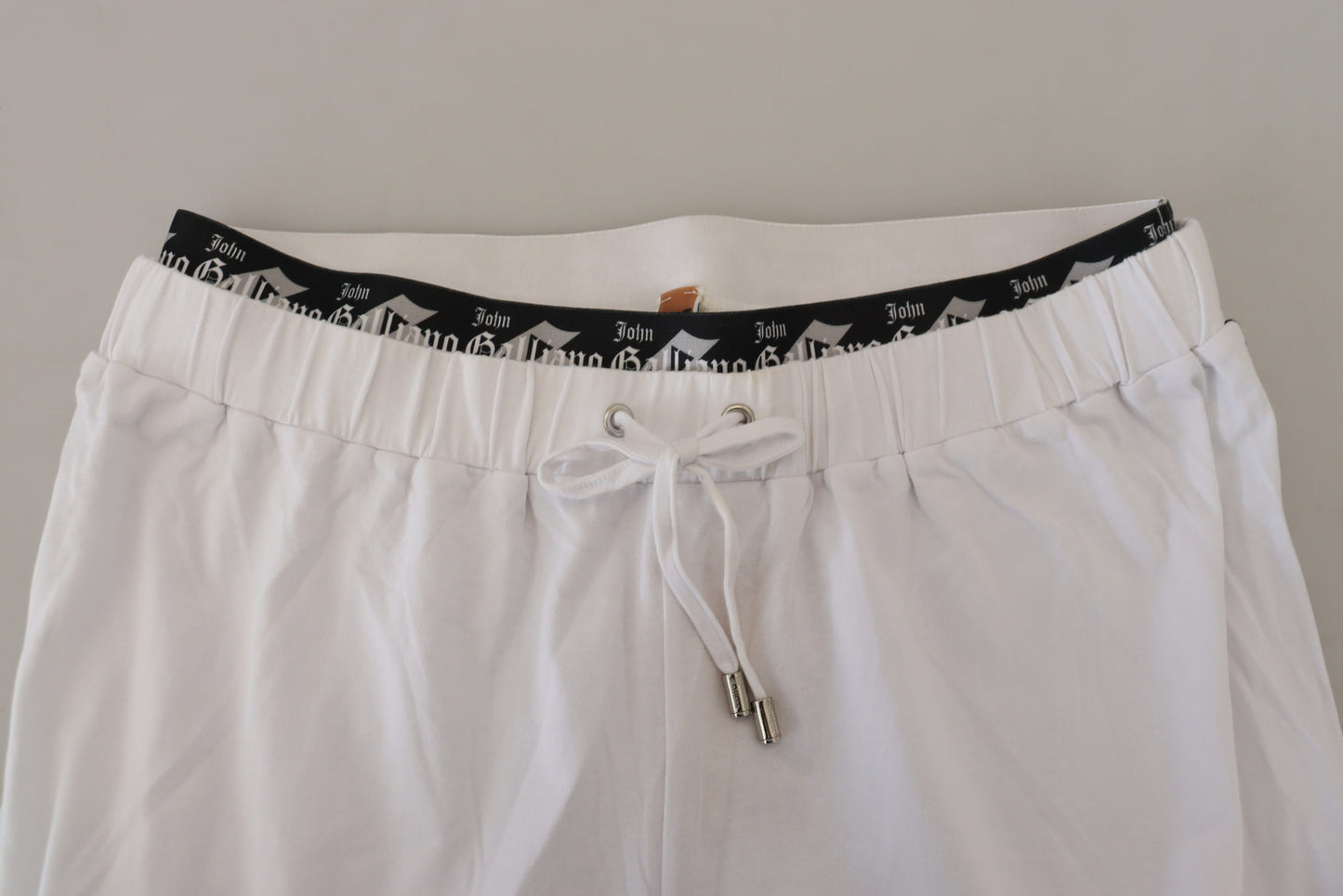 Pantalones holgados de algodón blanco con logo para hombre John Galliano