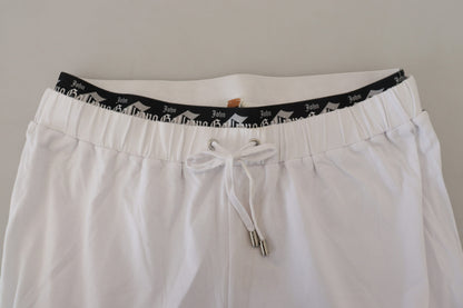 Pantalones holgados de algodón blanco con logo para hombre John Galliano