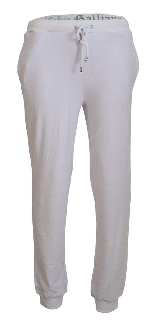 Pantalones de chándal de algodón blanco con logo para hombre John Galliano