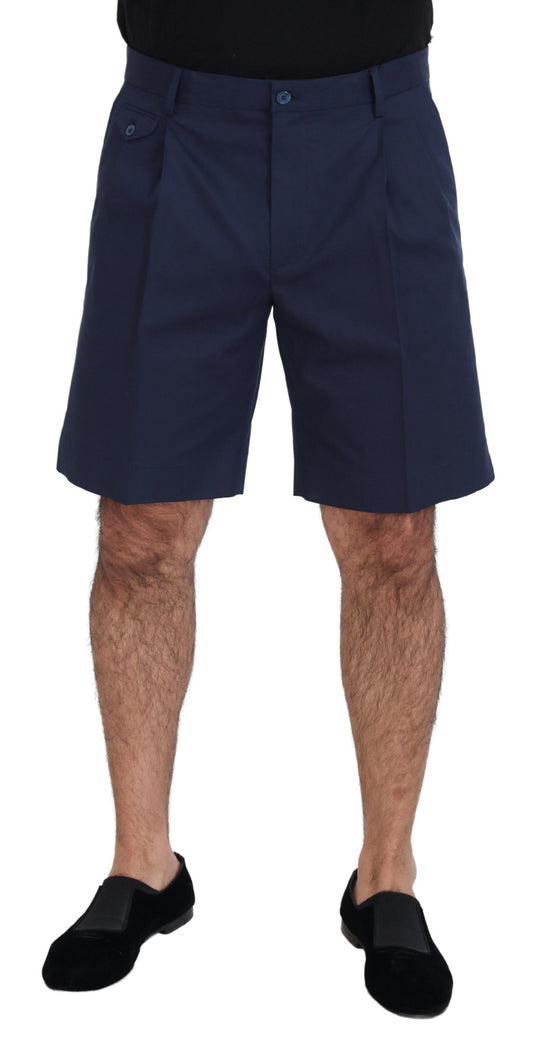 Dolce & Gabbana Pantalones cortos casuales de algodón elástico tipo chino en azul