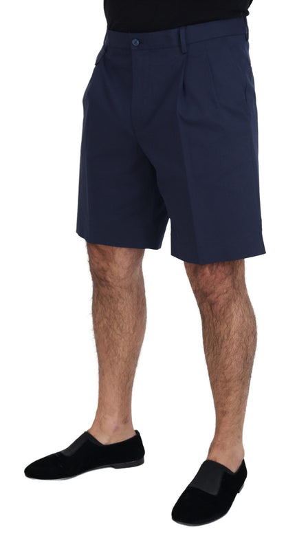 Dolce & Gabbana Pantalones cortos casuales de algodón elástico tipo chino en azul