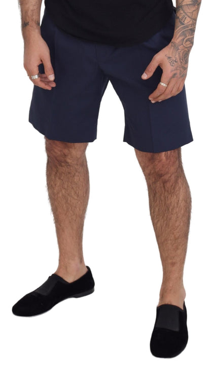 Dolce & Gabbana Pantalones cortos casuales de algodón elástico tipo chino en azul
