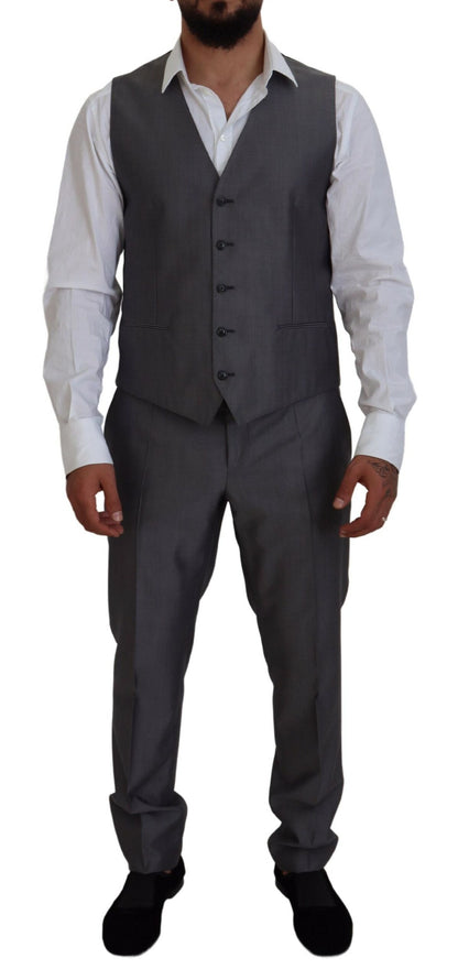 Traje de 3 piezas entallado SICILIA gris de Dolce & Gabbana