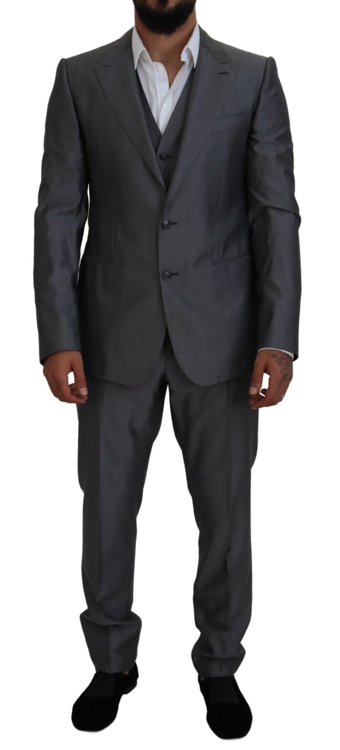 Traje de 3 piezas entallado SICILIA gris de Dolce & Gabbana