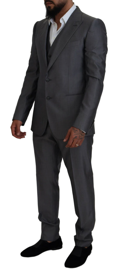 Traje de 3 piezas entallado SICILIA gris de Dolce & Gabbana