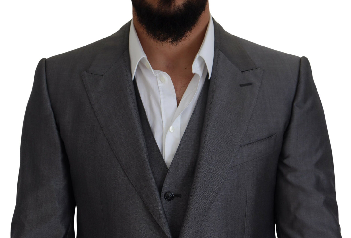 Traje de 3 piezas entallado SICILIA gris de Dolce & Gabbana