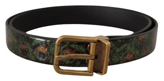 Cinturón Dolce & Gabbana de metal bronce Pavone de piel multicolor charol