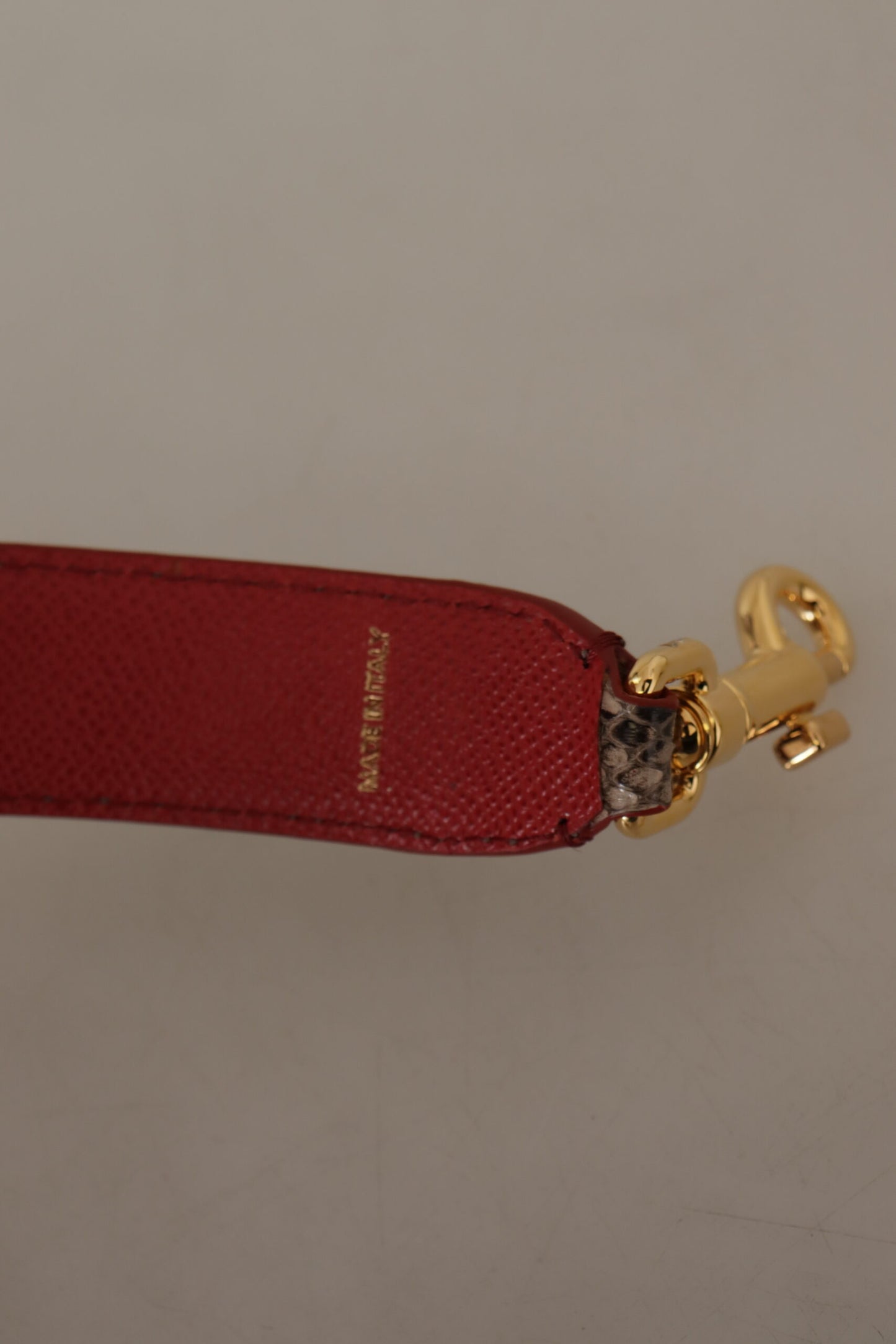 Correa de hombro Dolce & Gabbana de cuero de pitón marrón con tachuelas