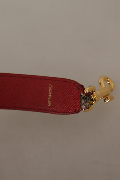 Correa de hombro Dolce & Gabbana de cuero de pitón marrón con tachuelas