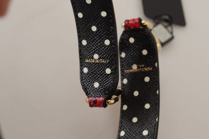 Dolce & Gabbana Correa de Hombro Reversible de Piel de Pitón Roja con Cristales