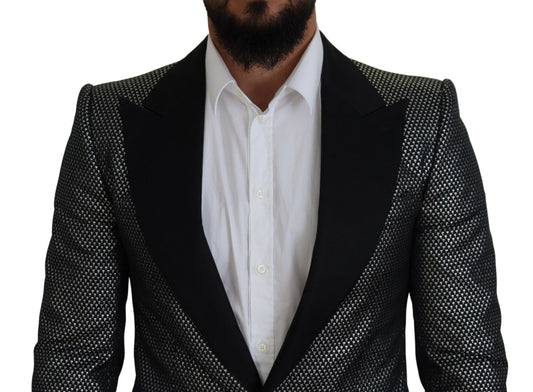Dolce & Gabbana Americana ajustada de jacquard negra plateada