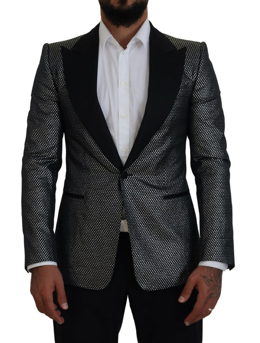 Dolce & Gabbana Americana ajustada de jacquard negra plateada