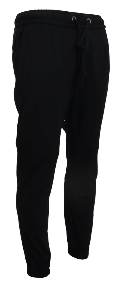 Dolce & Gabbana Pantalones de Chándal de Lana Negros Deportivos para Hombre