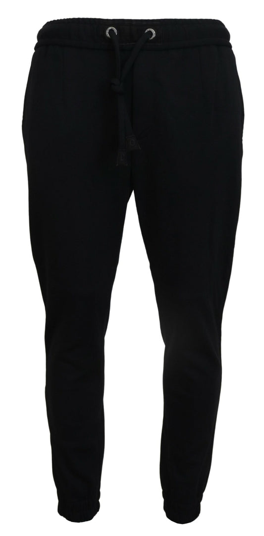 Dolce & Gabbana Pantalones de Chándal de Lana Negros Deportivos para Hombre