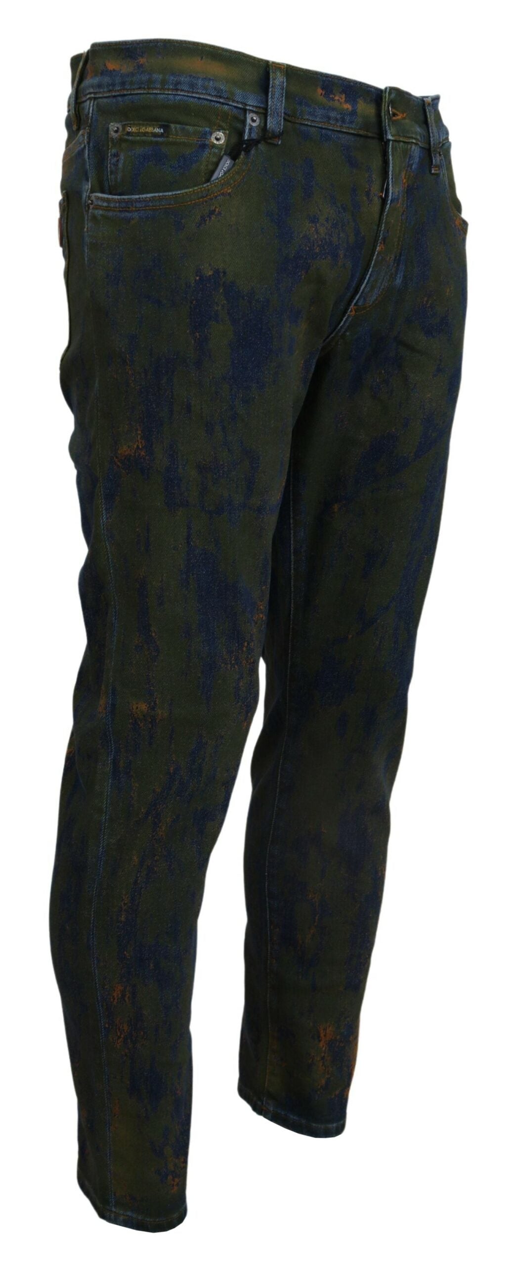 Vaqueros pitillo de algodón Dolce & Gabbana azul verdoso