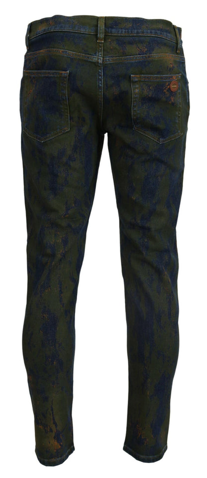 Vaqueros pitillo de algodón Dolce & Gabbana azul verdoso