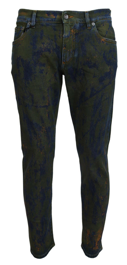 Vaqueros pitillo de algodón Dolce & Gabbana azul verdoso