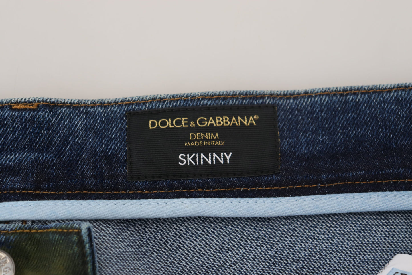Vaqueros pitillo de algodón Dolce & Gabbana azul verdoso