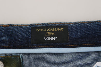 Vaqueros pitillo de algodón Dolce & Gabbana azul verdoso