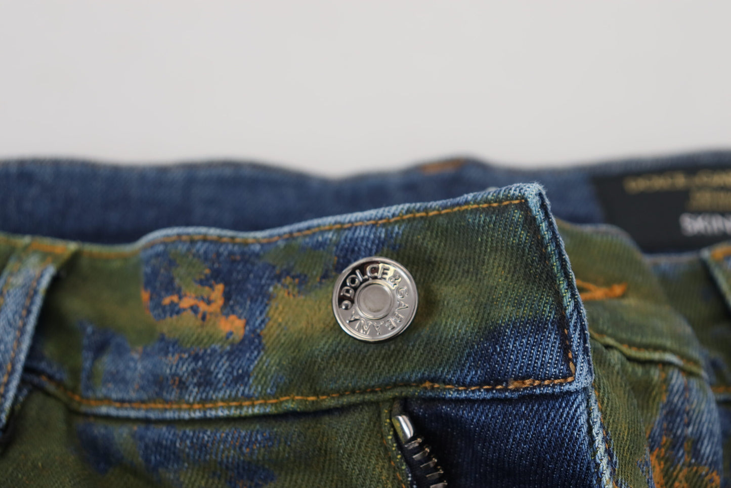 Vaqueros pitillo de algodón Dolce & Gabbana azul verdoso
