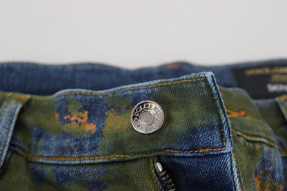 Vaqueros pitillo de algodón Dolce & Gabbana azul verdoso