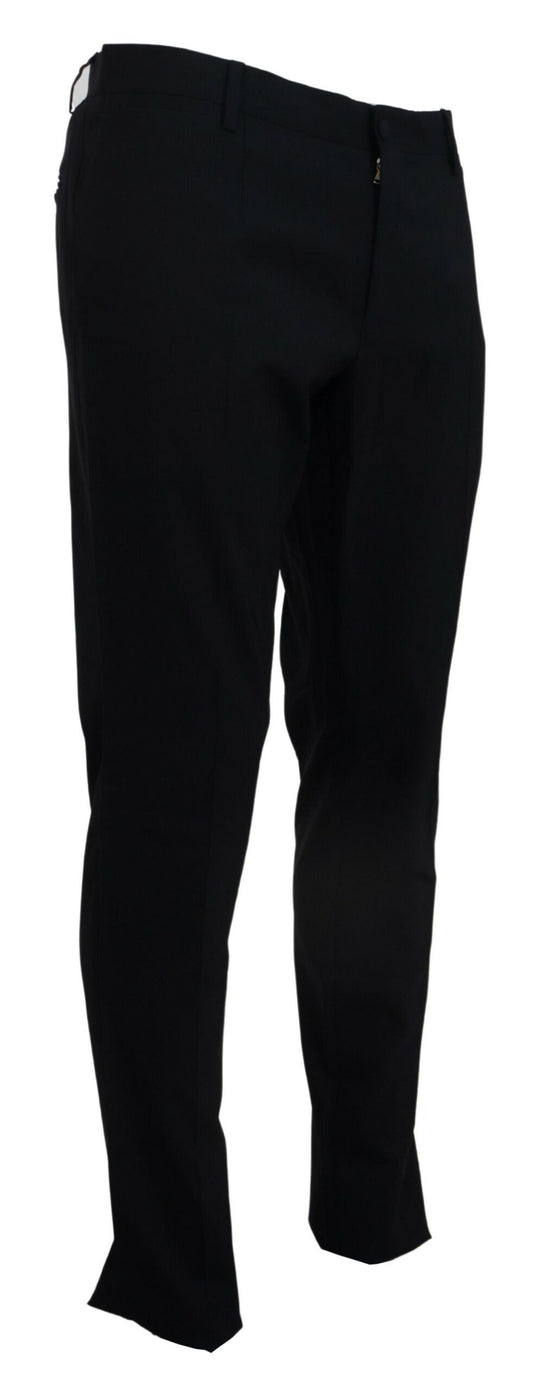 Pantalón de traje Dolce & Gabbana azul de lana elástica corte slim