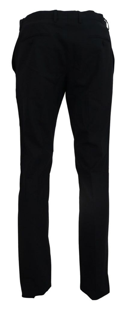 Pantalón de traje Dolce & Gabbana azul de lana elástica corte slim